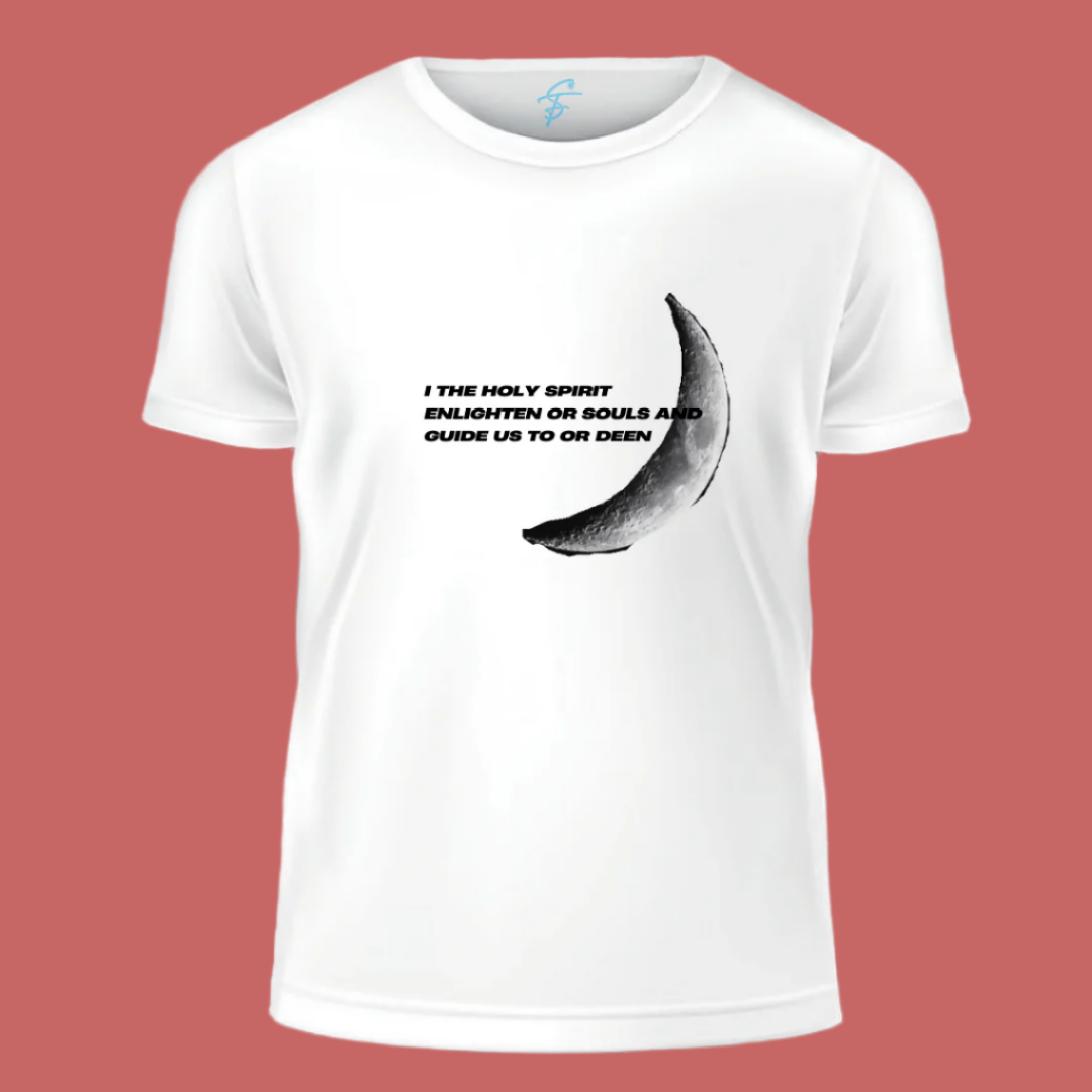 Religious Crescent Moon T-Shirt, Holy Spirit Quote Design